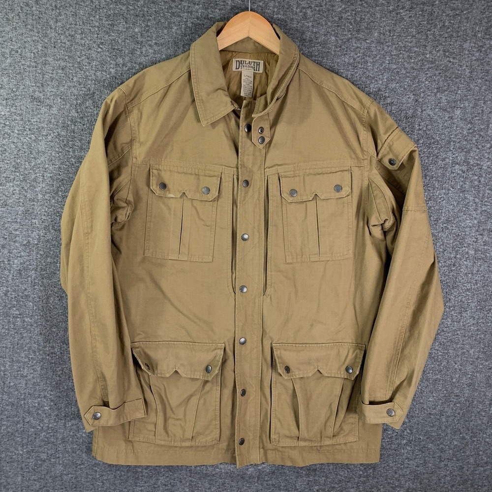 Duluth Chore Utility Jacket Men Large Tall Brown Canvas Outdoor Hunting Hiking